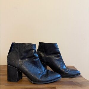 Steve Madden Black Textured Ankle Booties